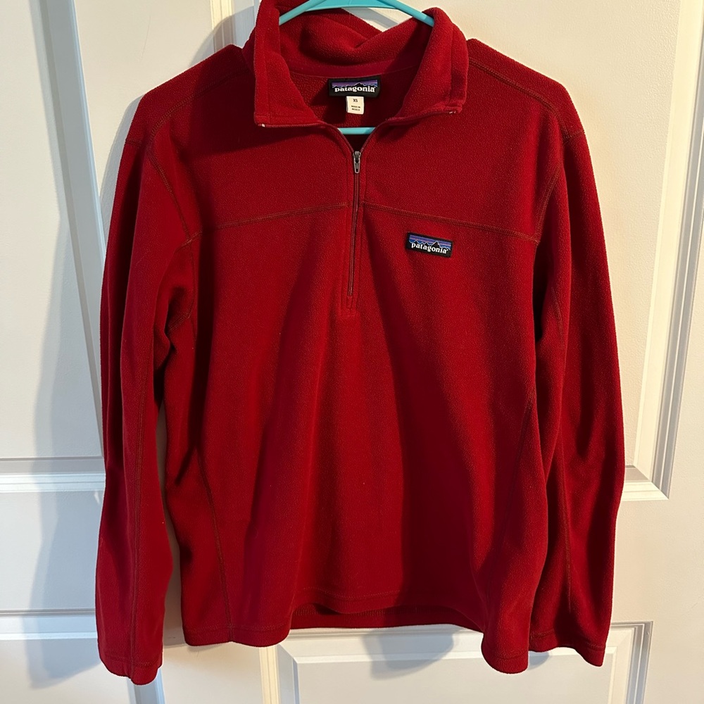 Red Patagonia quarter zip